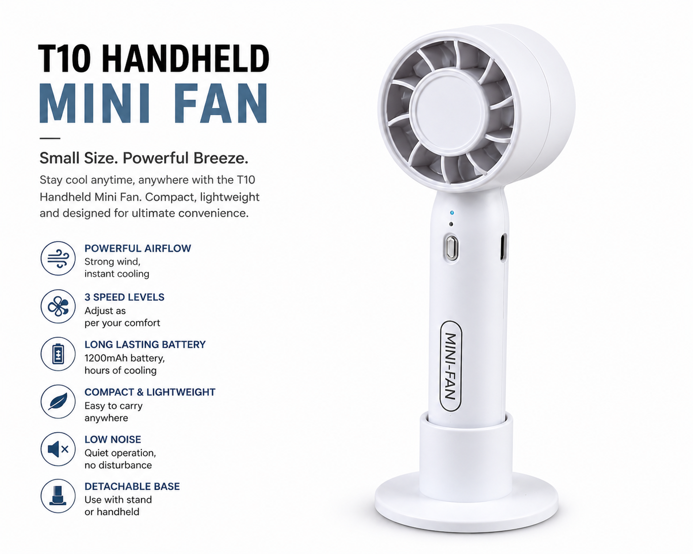 Rechargeable Handheld Mini Fan