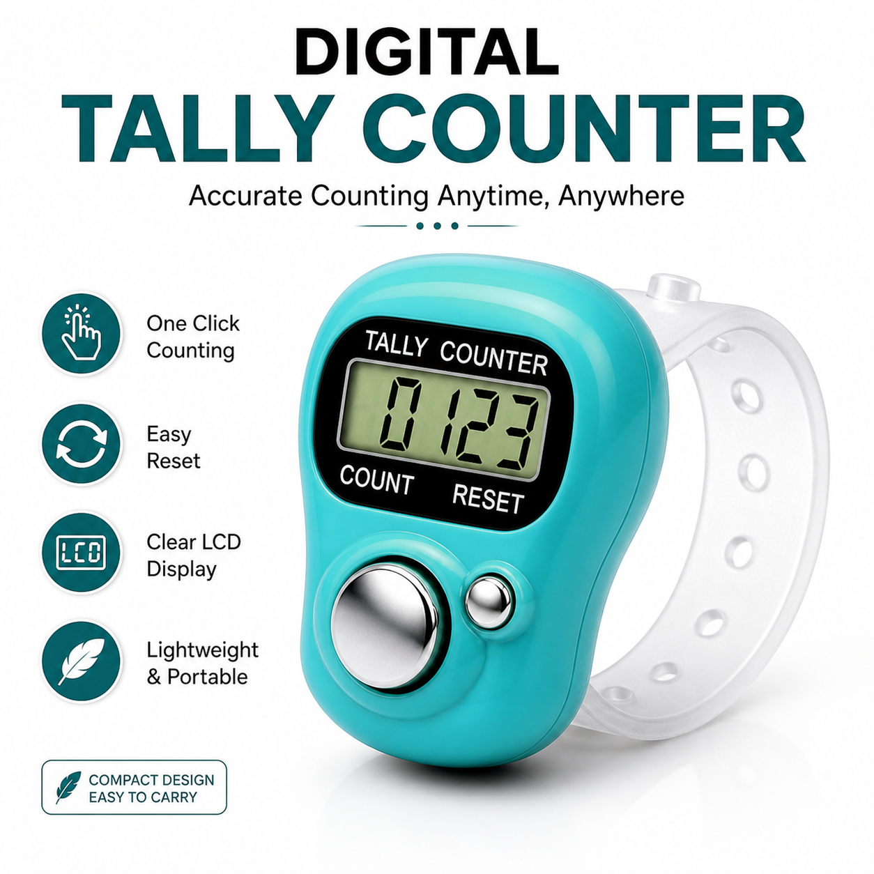 2 Pcs Digital Finger Tally Counter Clicker